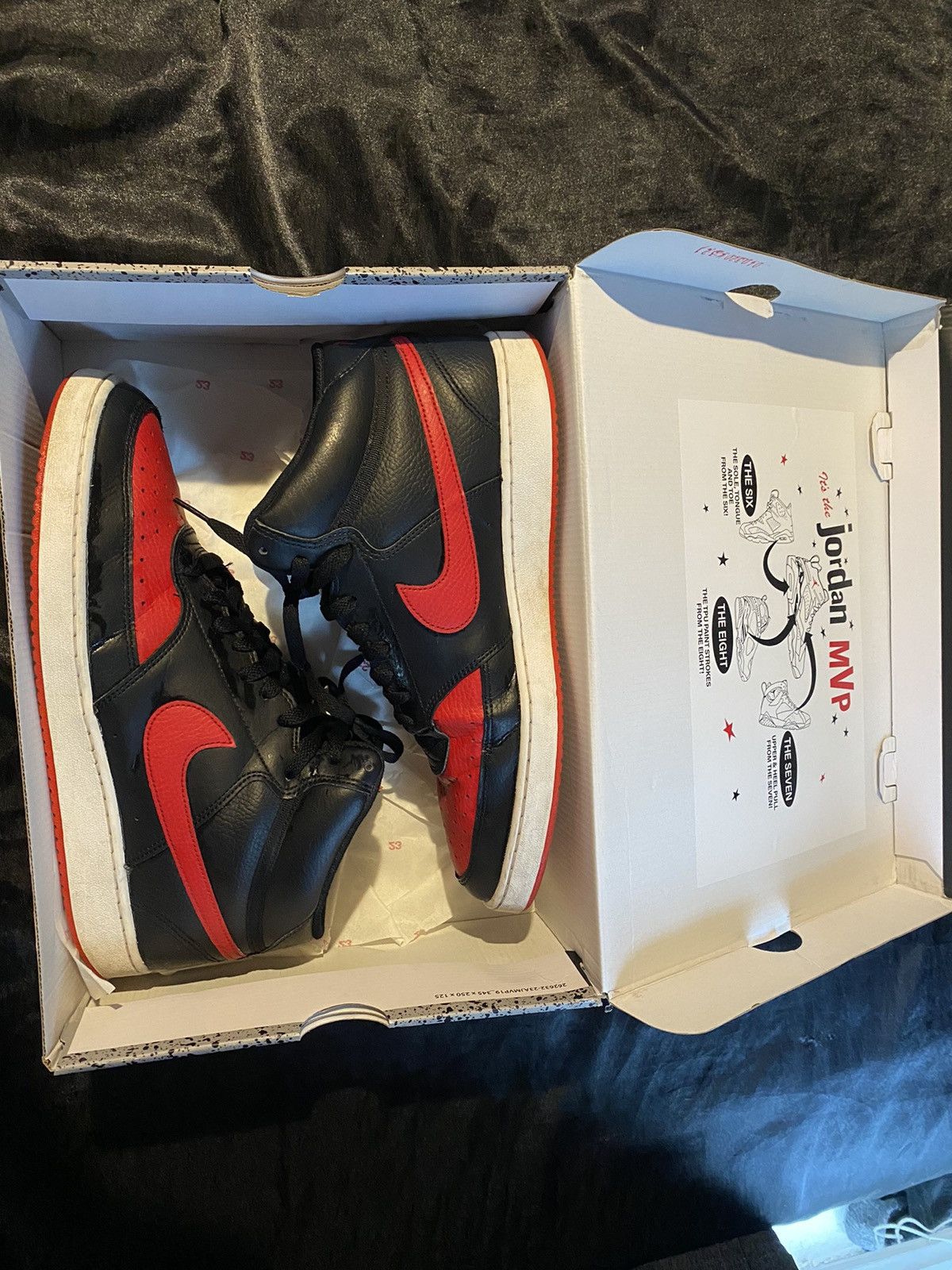 image of Nike Court Vision Mid 'bred' Shoes in Black, Men's (Size 11)