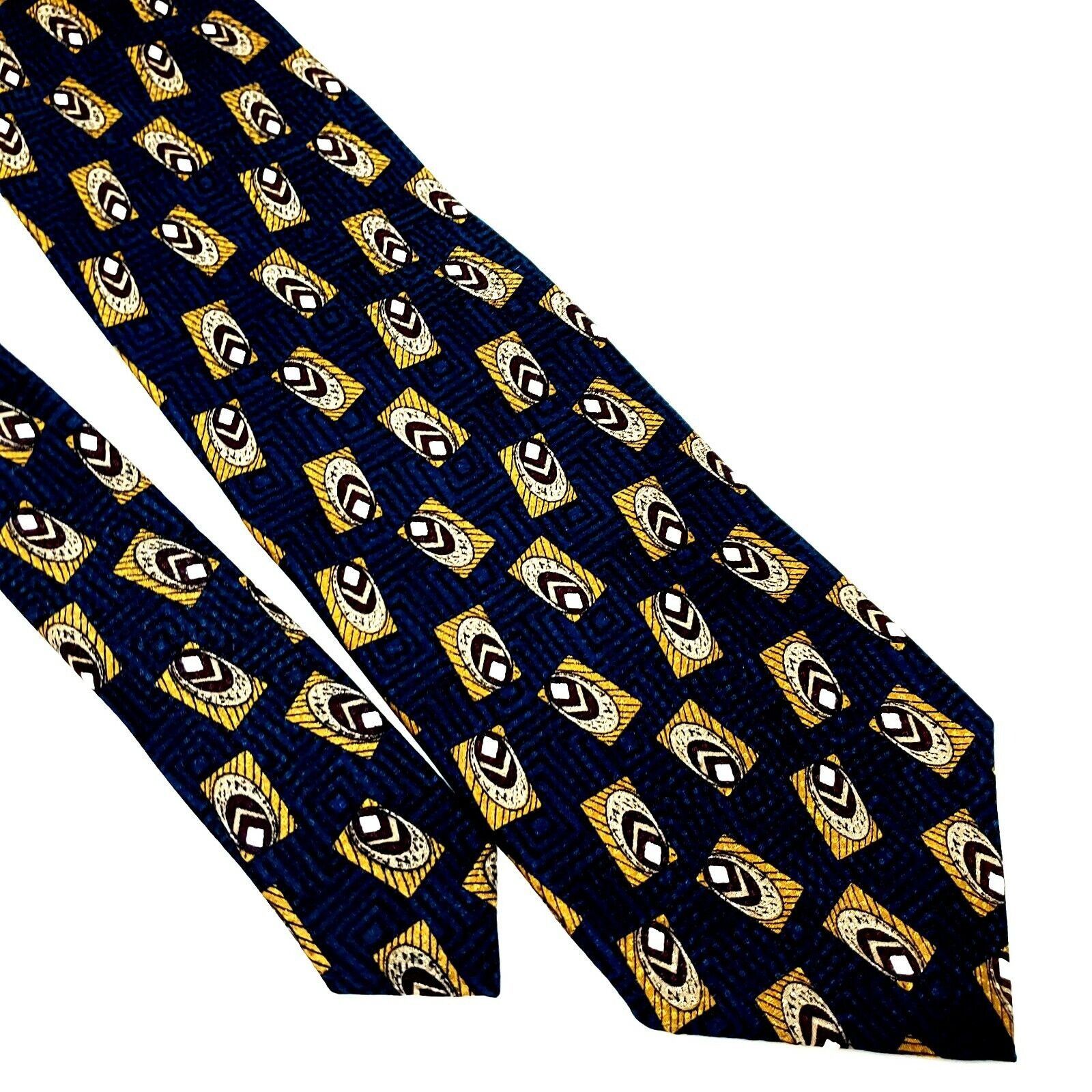 Vintage Ferrell Reed Silk Tie Print Blue Geometric Size ONE SIZE - 1 Thumbnail