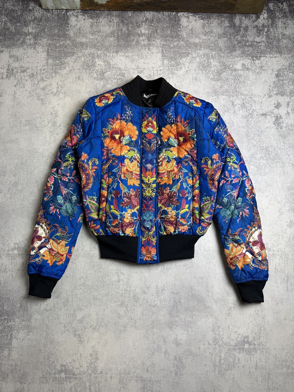 Roberto Just Cavalli Y2K Down Baroco Puffer Jacket Bomber