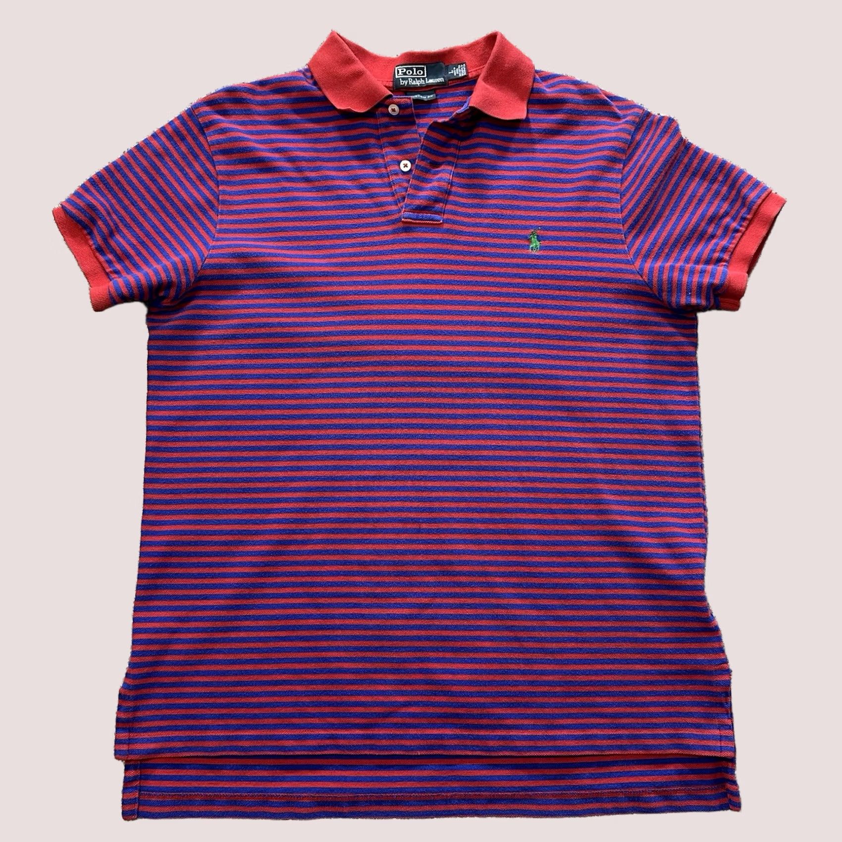 Polo Ralph Lauren Polo Ralph Lauren Shirt Mens L Striped Red Polo Shirt Collared Short Sleeve Button-Closure Casual Golf Size US L / EU 52-54 / 3 - 1 Thumbnail