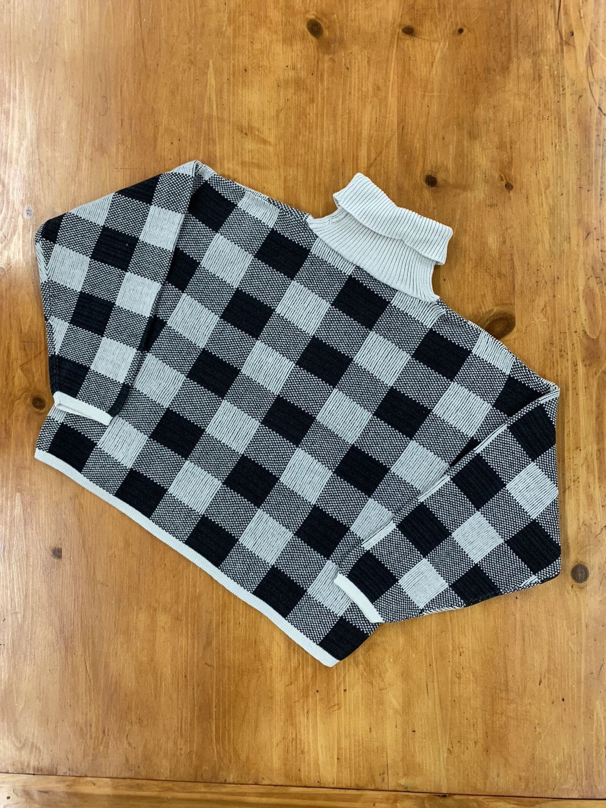 Vintage Vintage Blue Morgan Checkerboard Knit sweater Size US M / EU 48-50 / 2 - 1 Thumbnail