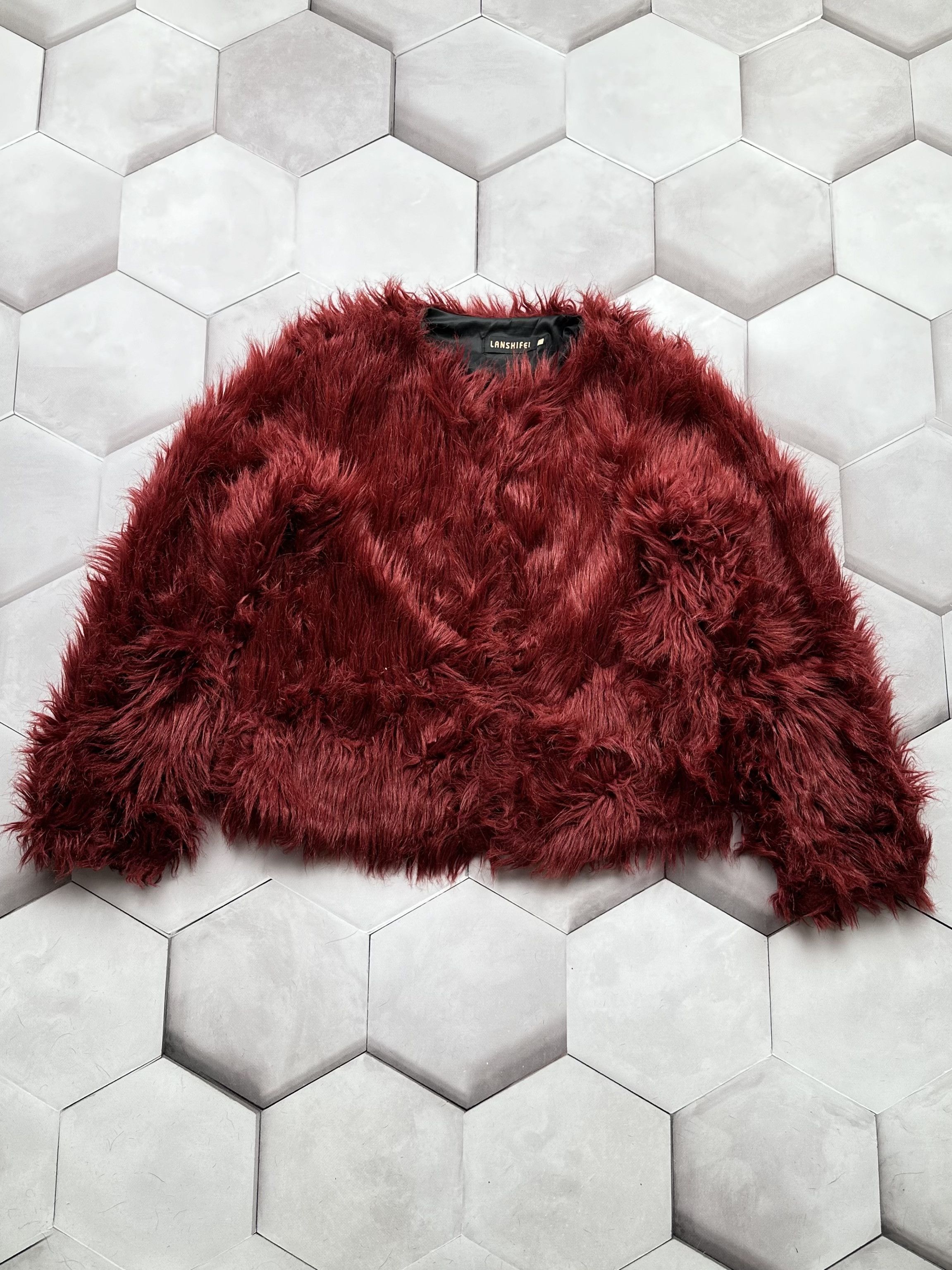image of Avant Garde x Vintage Lush Faux Fur Coat in Red, Women's (Size Medium)