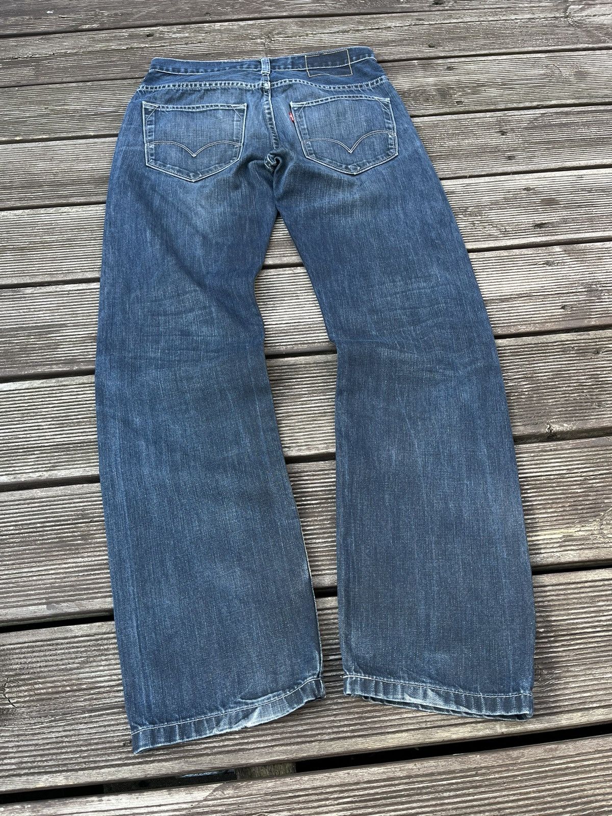 Levi's Vintage 00s Levis 504 Navy Faded Blue Jeans Pants 30x32 Size US 30 / EU 46 - 5 Thumbnail
