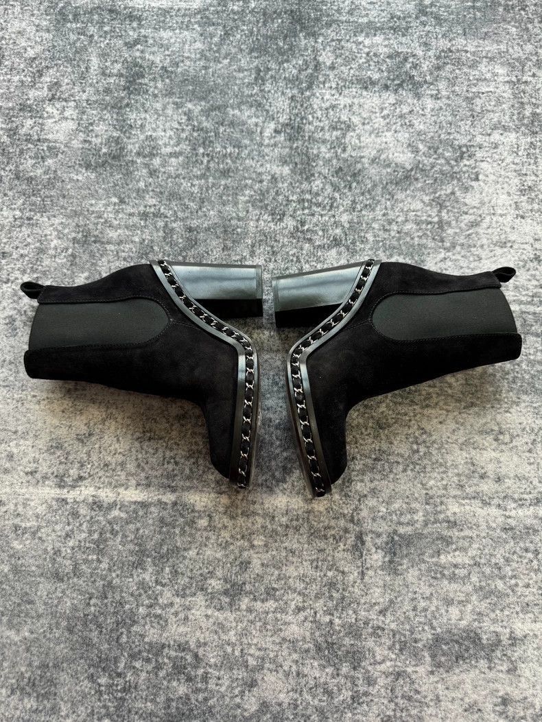 Chanel Chanel Suede High Heeled Boots -2505 Size US 5.5 / EU 38 - 4 Thumbnail