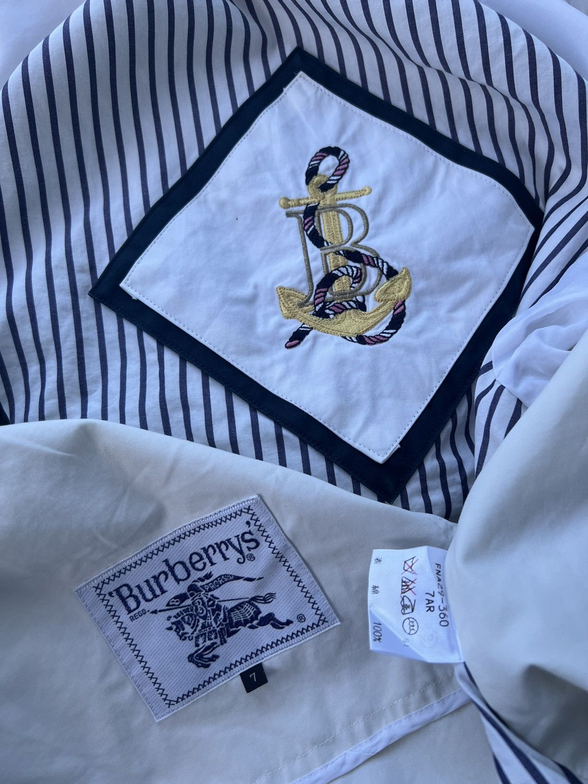 Burberry × Vintage Burberrys Sports Coat 7 Cotton White FNA29-360 Size M / US 6-8 / IT 42-44 - 17 Thumbnail