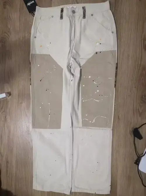 Japanese Brand Hip Hop Khaki Cashew Flower Overalls Ink Size US 30 / EU 46 - 2 Thumbnail
