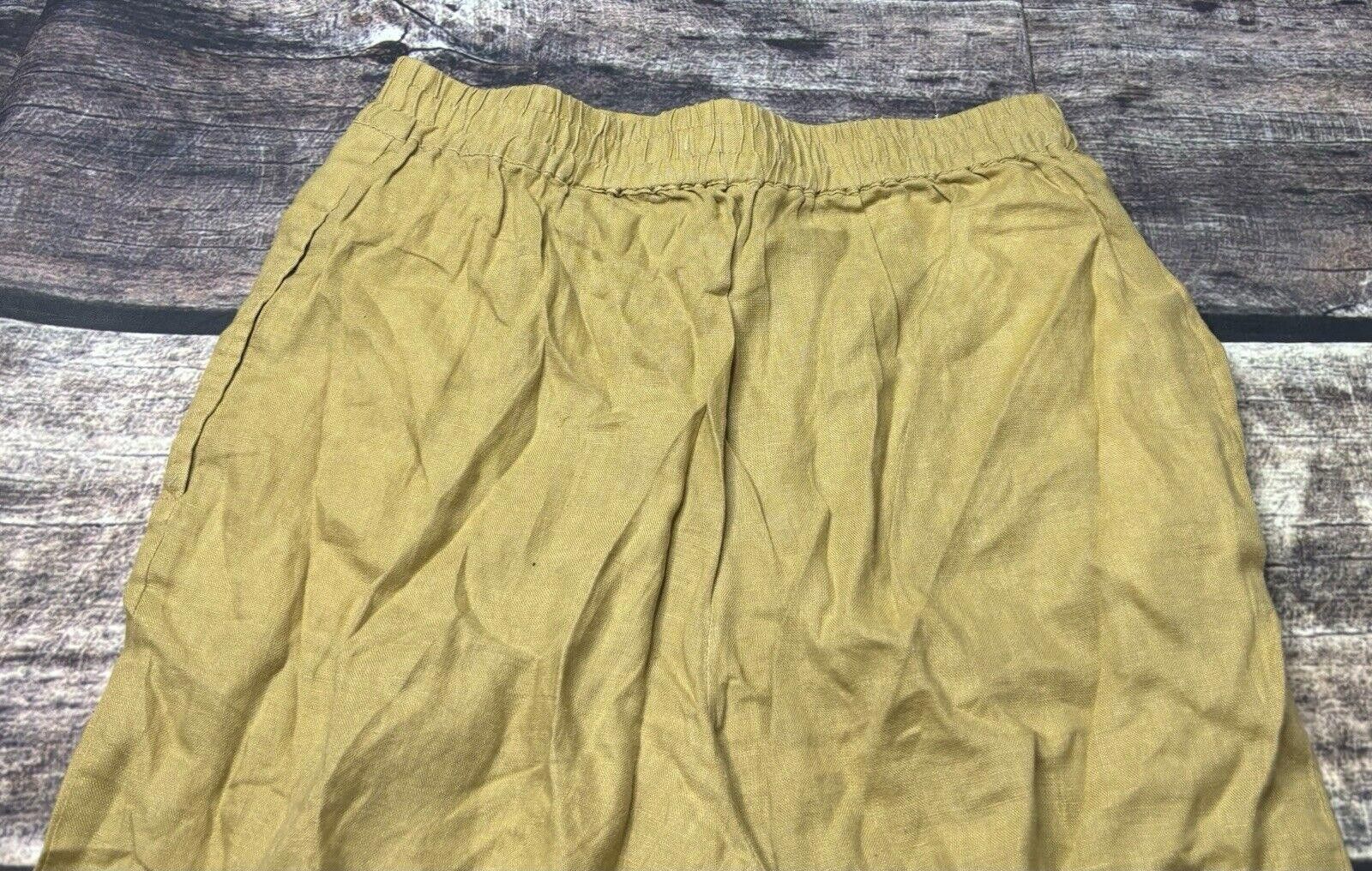 Zara Zara Linen Pants Women's Medium Khaki Brown Joggers Size 32" / US 10 / IT 46 - 6 Thumbnail