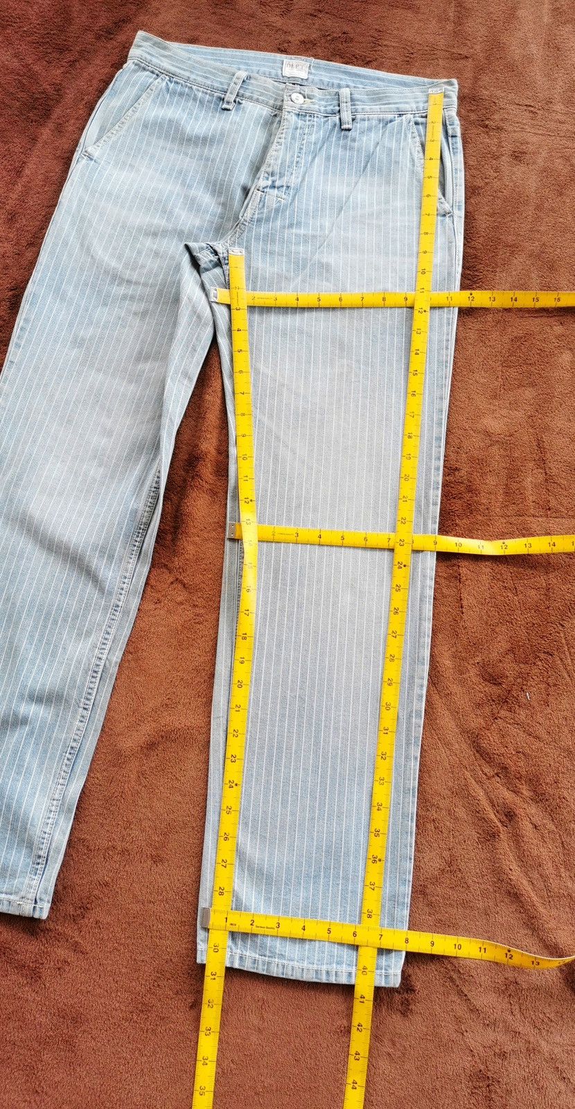 Kapital Dept Japan Pinstripe Wash Blue Denim Jeans Size US 32 / EU 48 - 14 Thumbnail