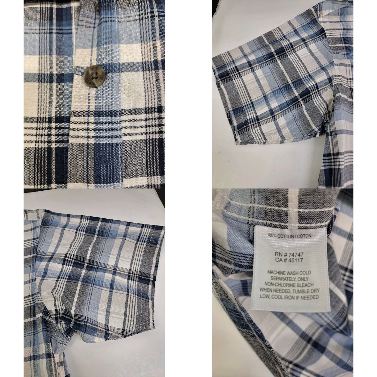 Vintage Red Head Mens Plaid Button Up Shirt Size Large Blue/Grey Short Sleeve C #7262 Size US L / EU 52-54 / 3 - 8 Thumbnail