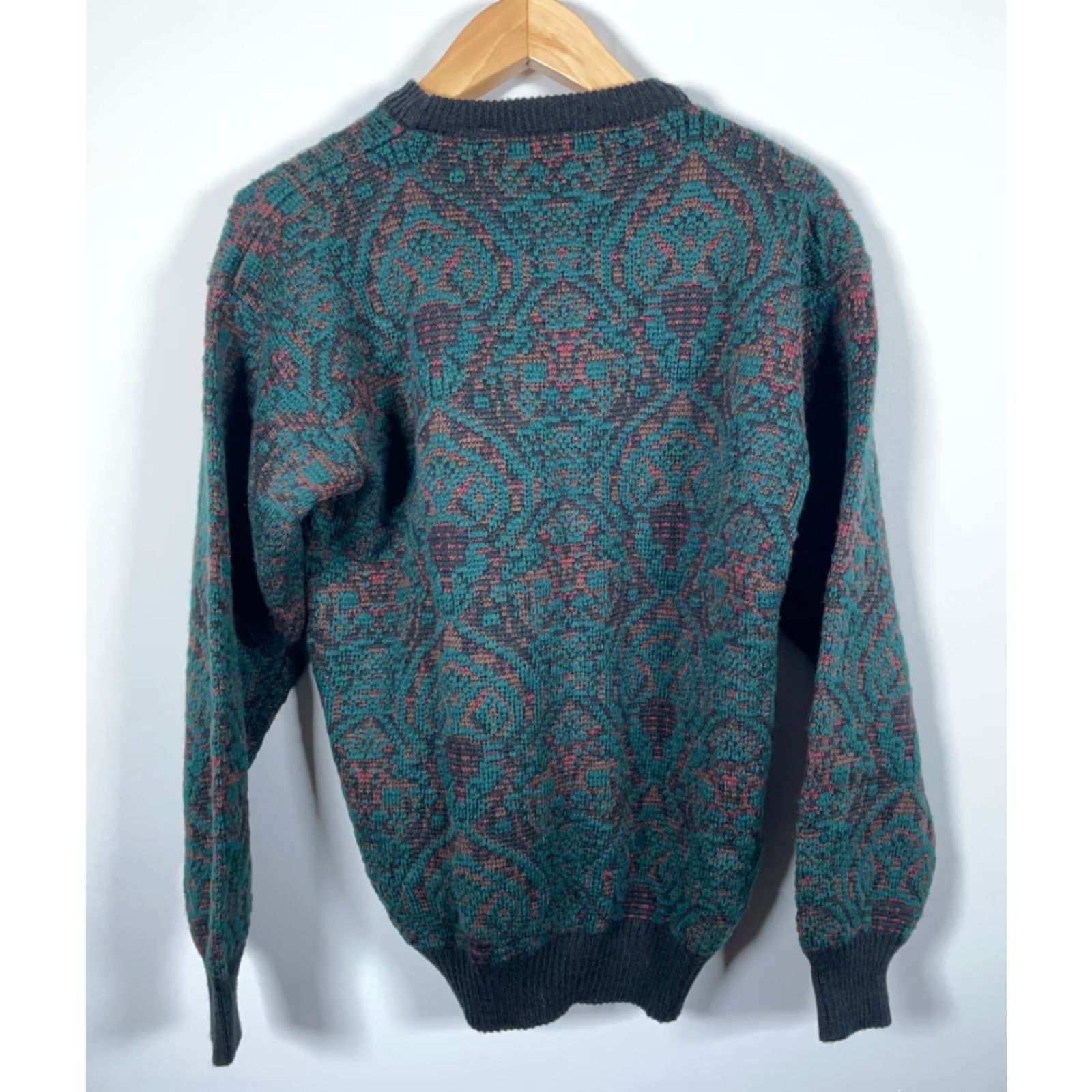 Vintage VINTAGE Richman Brothers Sweater Mens Medium Green Wool Blend Paisley Pattern Size US M / EU 48-50 / 2 - 2 Thumbnail