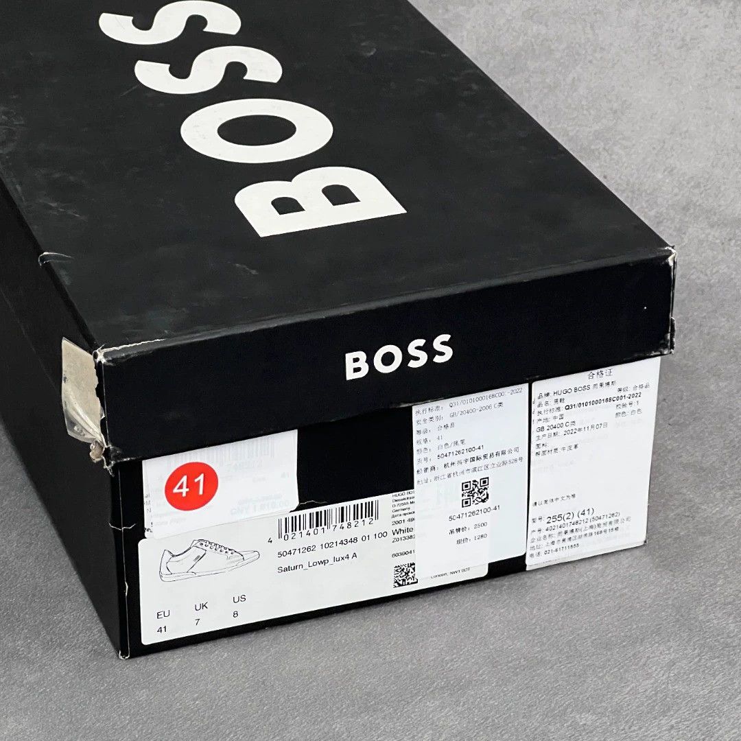 Hugo Boss HUGO BOSS White Leather Breathable Casual Sneakers Size US 9 / EU 42 - 9 Thumbnail