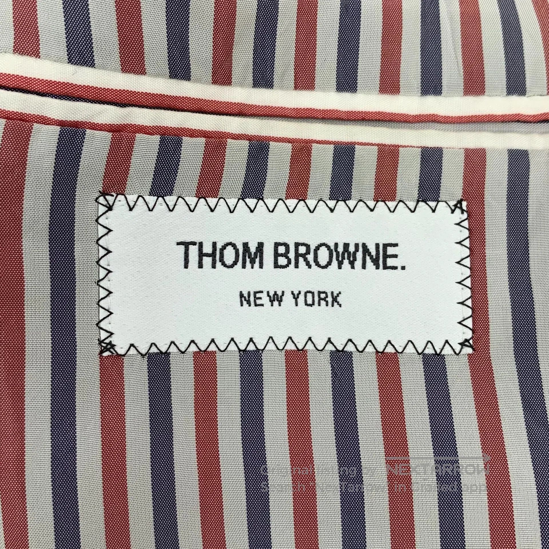 Thom Browne Thom Browne Dark blue classic four-stripe wool collar sing Size US M / EU 48-50 / 2 - 6 Thumbnail