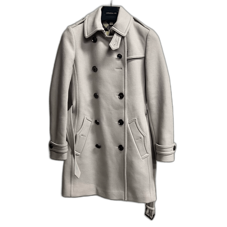Burberry Burberry Double-Breasted Wool Overcoat in Purple Size US S / EU 44-46 / 1 - 1 Thumbnail