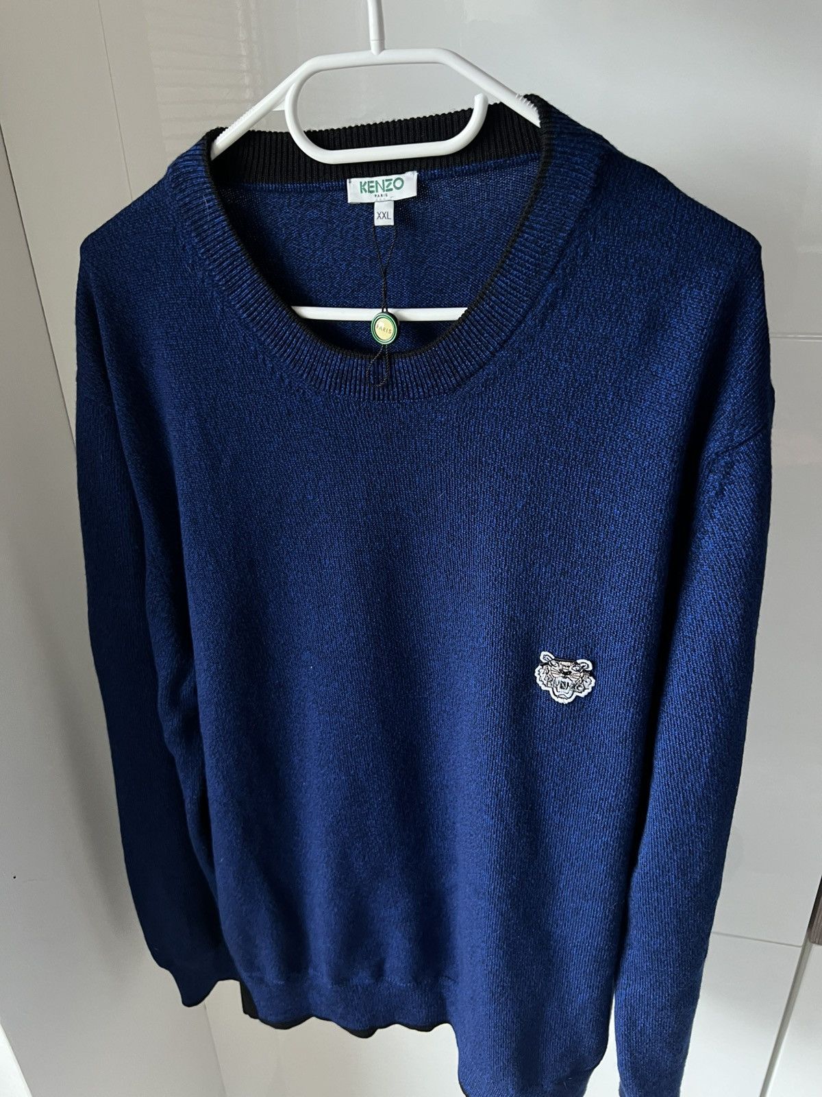 Kenzo Rare Wool Kenzo Embroidered Logo Luxuxry Blue Sweater Size US XXL / EU 58 / 5 - 7 Thumbnail