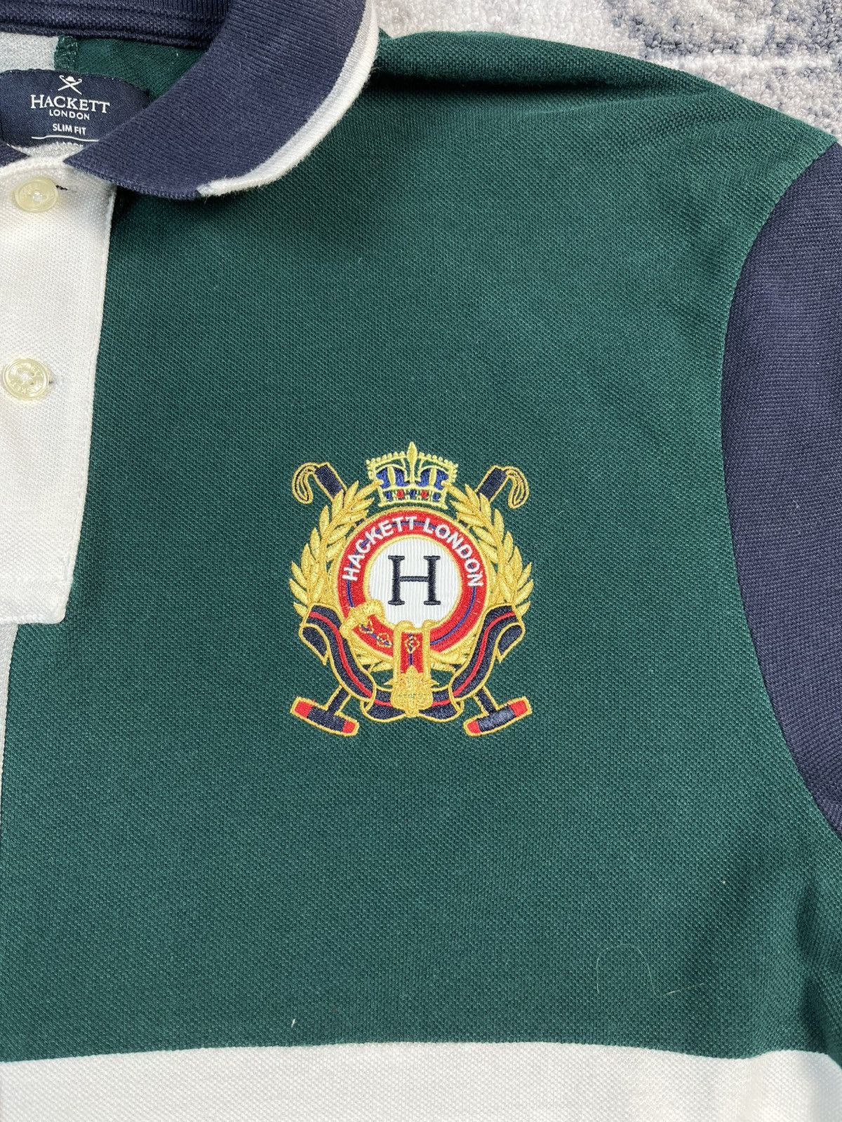 Hackett Hackett London Colorblock Polo Shirt Crest Logo L Size US L / EU 52-54 / 3 - 4 Thumbnail