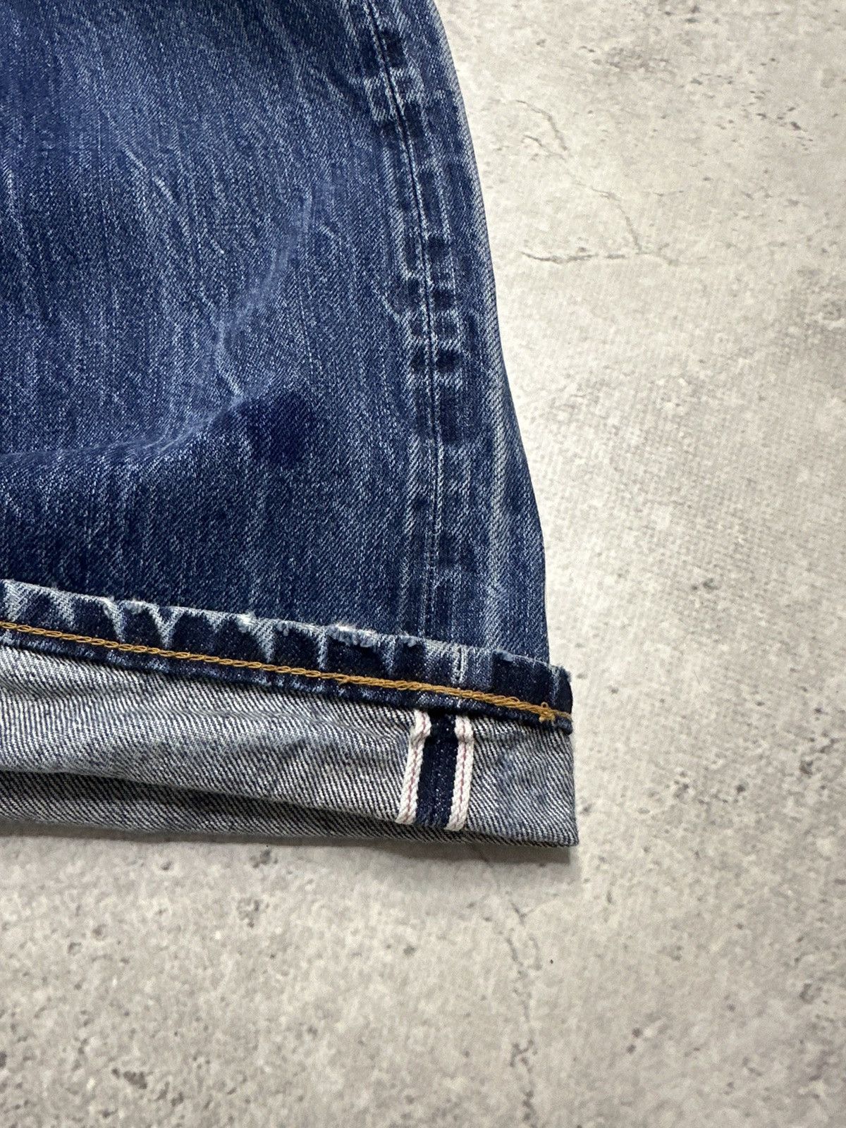 Levi's Levi’s 505 0217 Big E Denim Blue Distressed Selvedge Pants Size US 33 - 15 Thumbnail