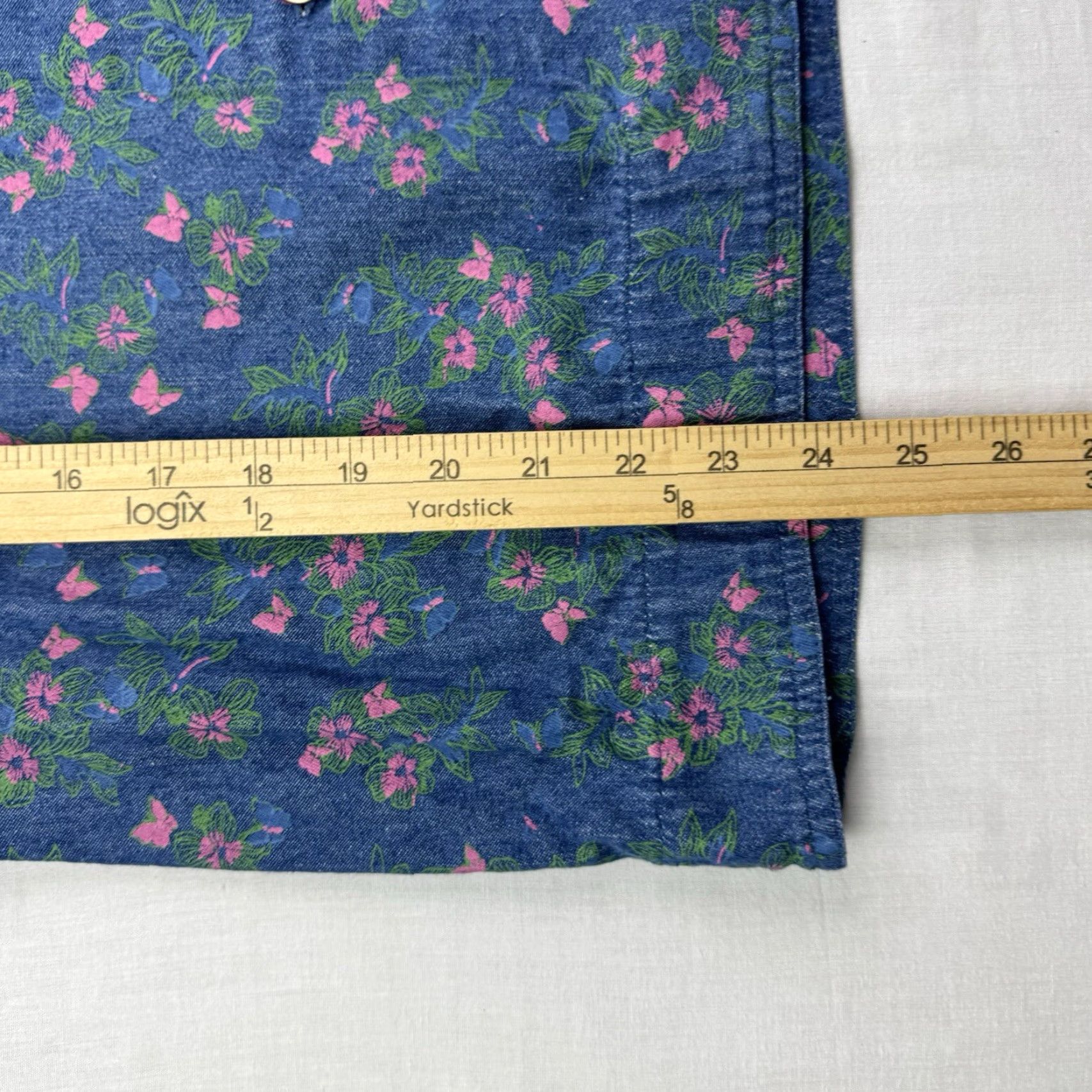 Blair VINTAGE Blair Floral Denim Button-Up Shirt Womens M Blue Cotton 90s Y2K Nature Flower Shirt Womens Medium Size M / US 6-8 / IT 42-44 - 7 Thumbnail