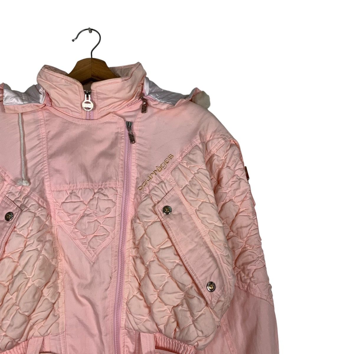 Courreges COURREGES Fur Hoodie Pink Belted Crop Jacket #1230-C56 Size S / US 4 / IT 40 - 5 Thumbnail
