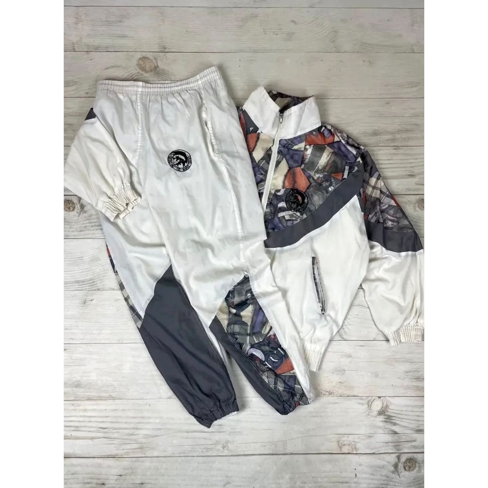 Diesel VINTAGE Diesel Tracksuit Tracksuit Jacket Pants 90s Nylon White Size S Mens Size 36R - 2 Thumbnail