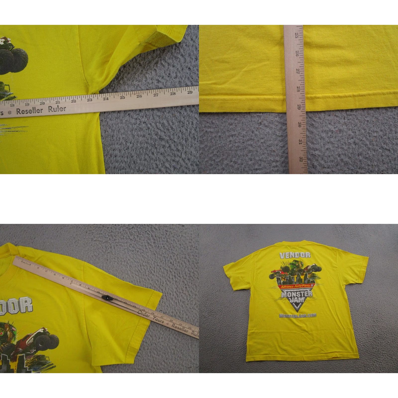 Vintage Monster Jam Trucks T-Shirt Mens Size XL Read Graphic Print 2 Sided Alstyle Cotton Yellow Crew Neck Vintage No Size US XL / EU 56 / 4 - 8 Thumbnail