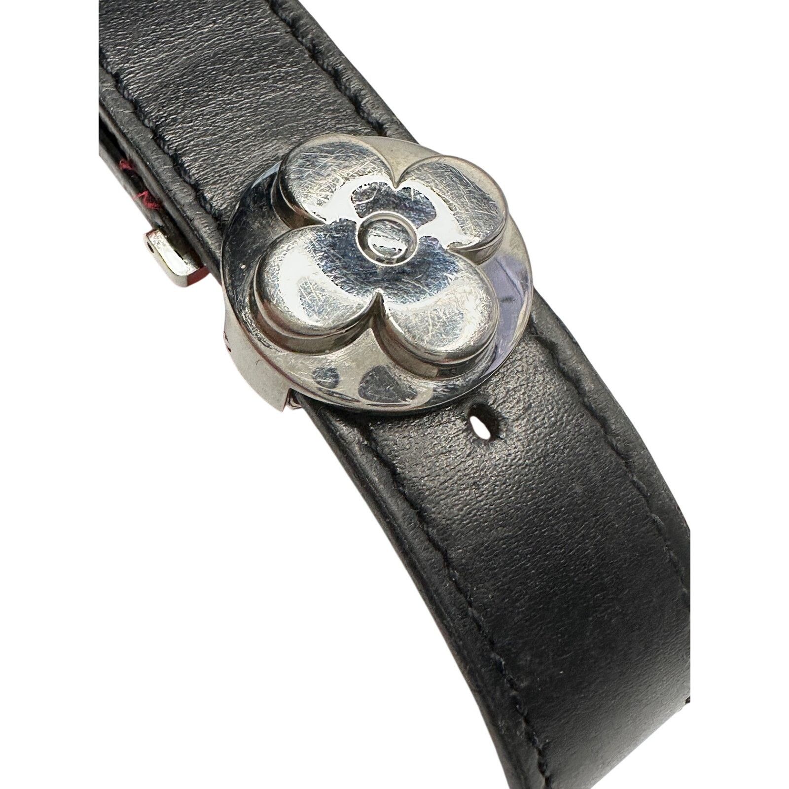 Louis Vuitton Louis Vuitton (LV) Black Leather Monogram Wish Bracelet Size ONE SIZE - 11 Thumbnail