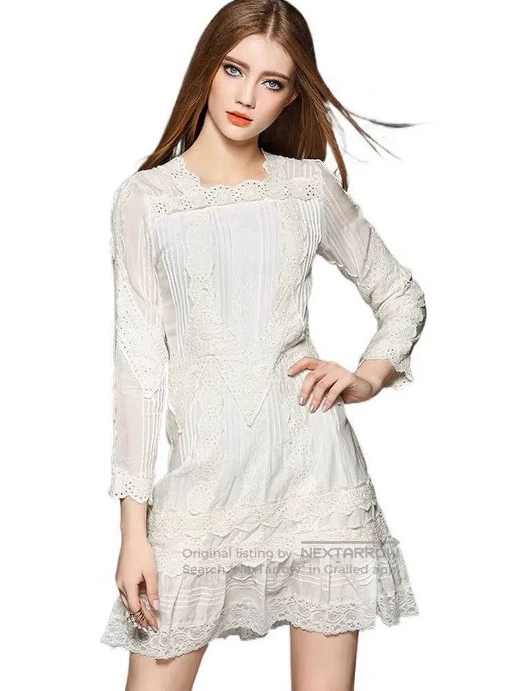 Valentino Valentino White lace patchwork dress Size S / US 4 / IT 40 - 6 Thumbnail