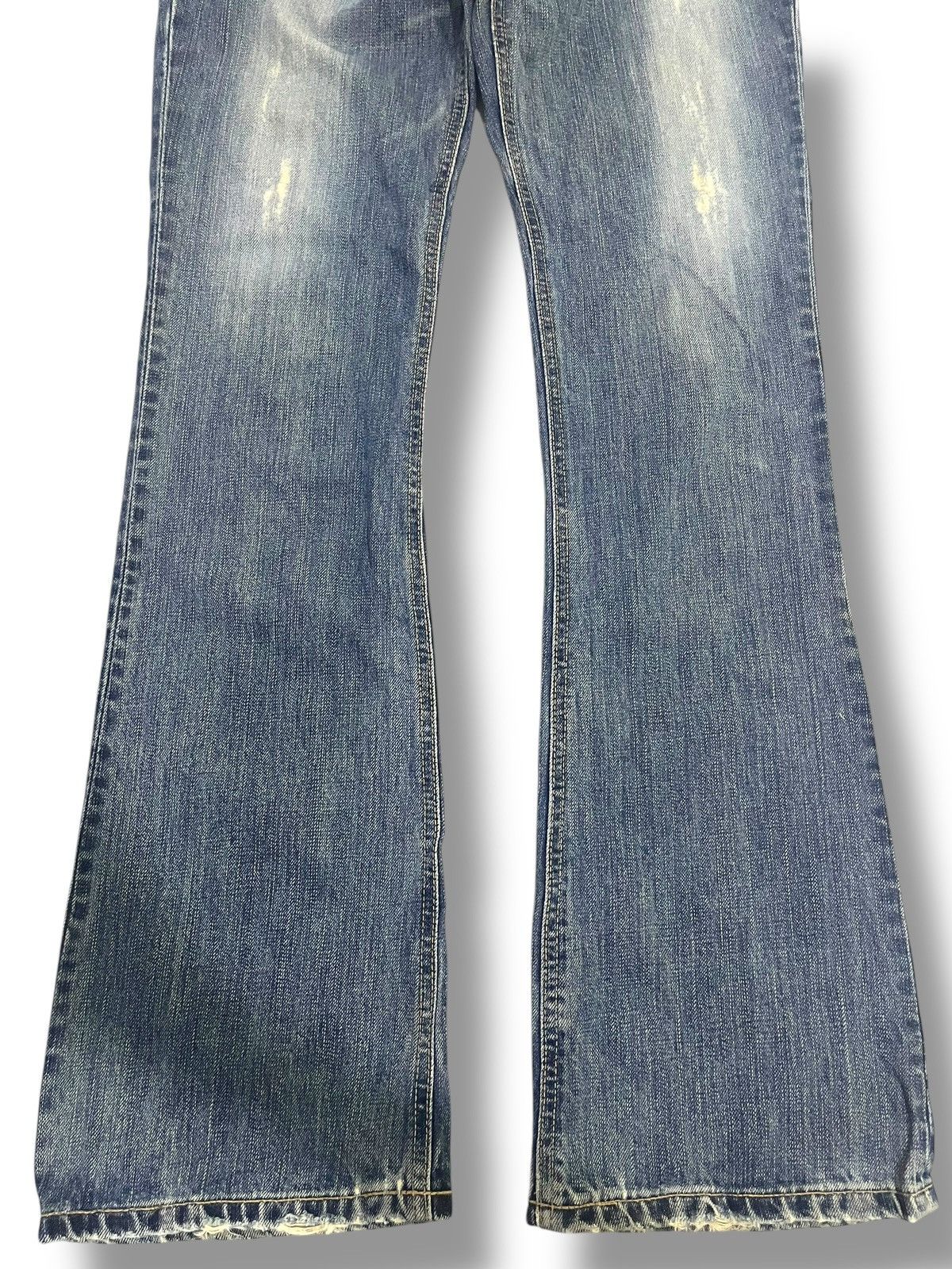 If Six Was Nine × Japanese Brand × Le Grande Bleu (L.G.B.) FLARE💥 Y2K EDWIN WASHED BLUE DENIM Size 31" - 3 Thumbnail