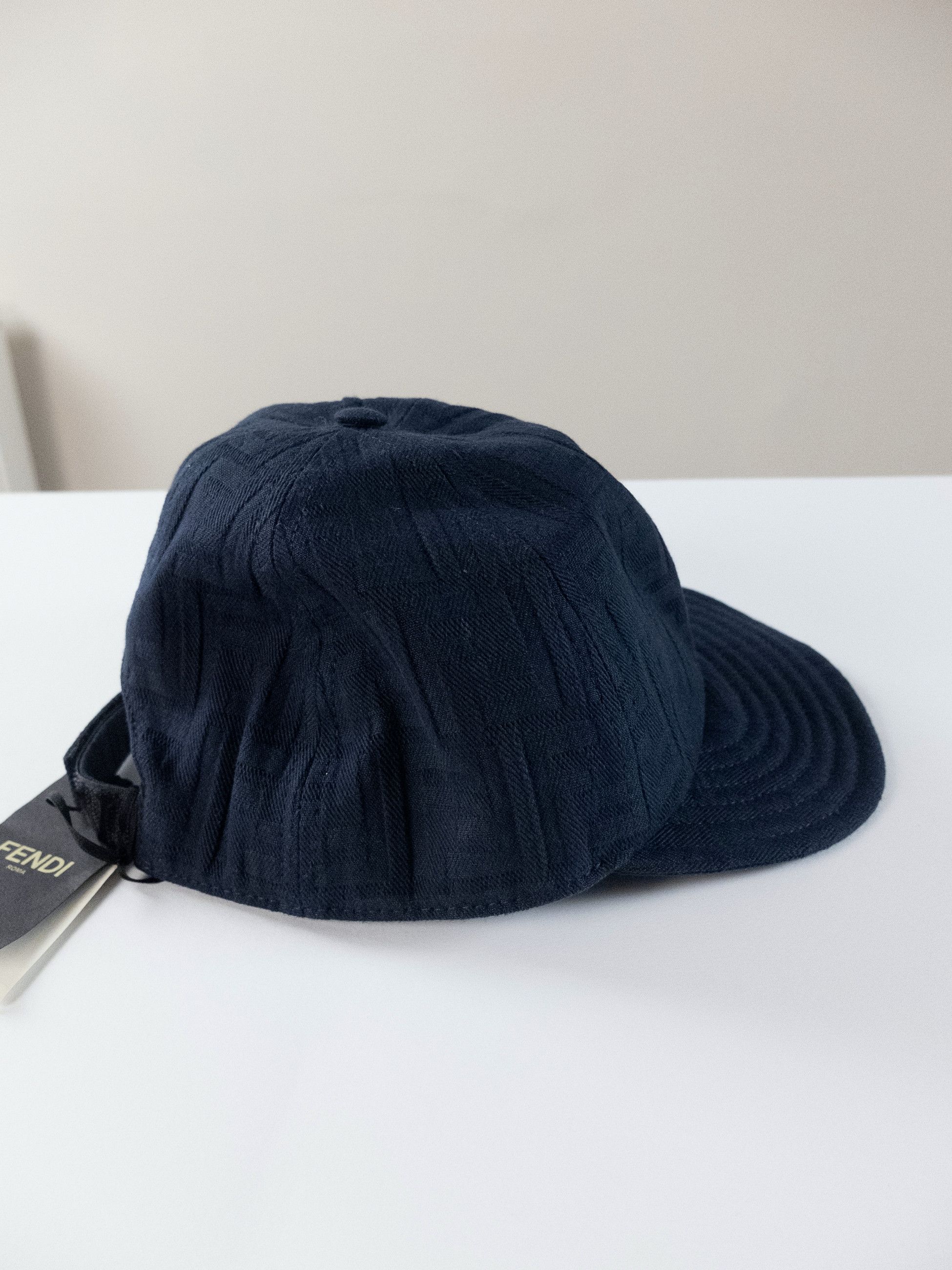 Fendi FENDI navy blue FF logo monogram cotton baseball cap Medium Size ONE SIZE - 5 Thumbnail