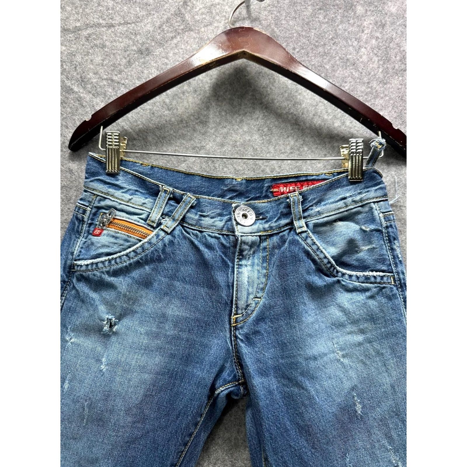 Miss Sixty Miss Sixty Jeans Womens 26 Blue Low Rise Bootcut Distressed Denim Pants Size 26" / US 2 / IT 38 - 5 Thumbnail