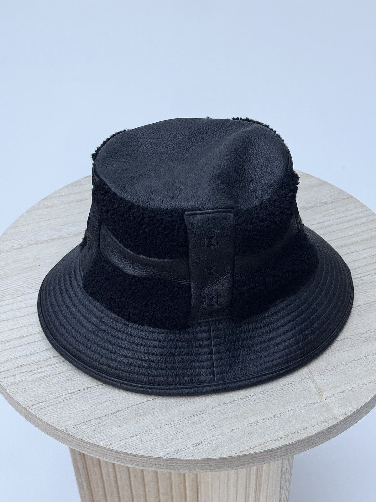 Hermes Deer Leather & Lamb Shearling Bucket Hat by Hermes Size ONE SIZE - 1 Thumbnail