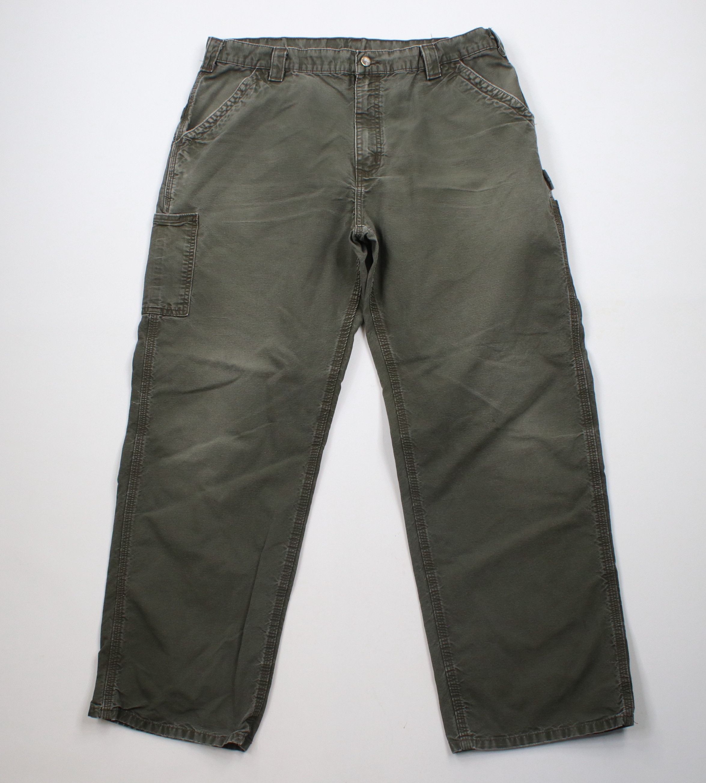 Carhartt × Vintage Vintage Y2K Carhartt Spell Out Wide Leg Dungaree Pants Green Size US 38 / EU 54 - 1 Thumbnail