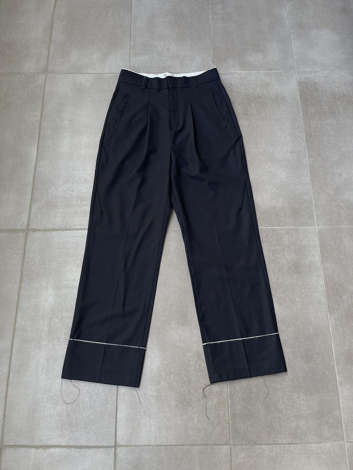 Ader Error !DS! SS22 Adererror Distressed Black Casual Pants Size 30" / US 8 / IT 44 - 2 Thumbnail