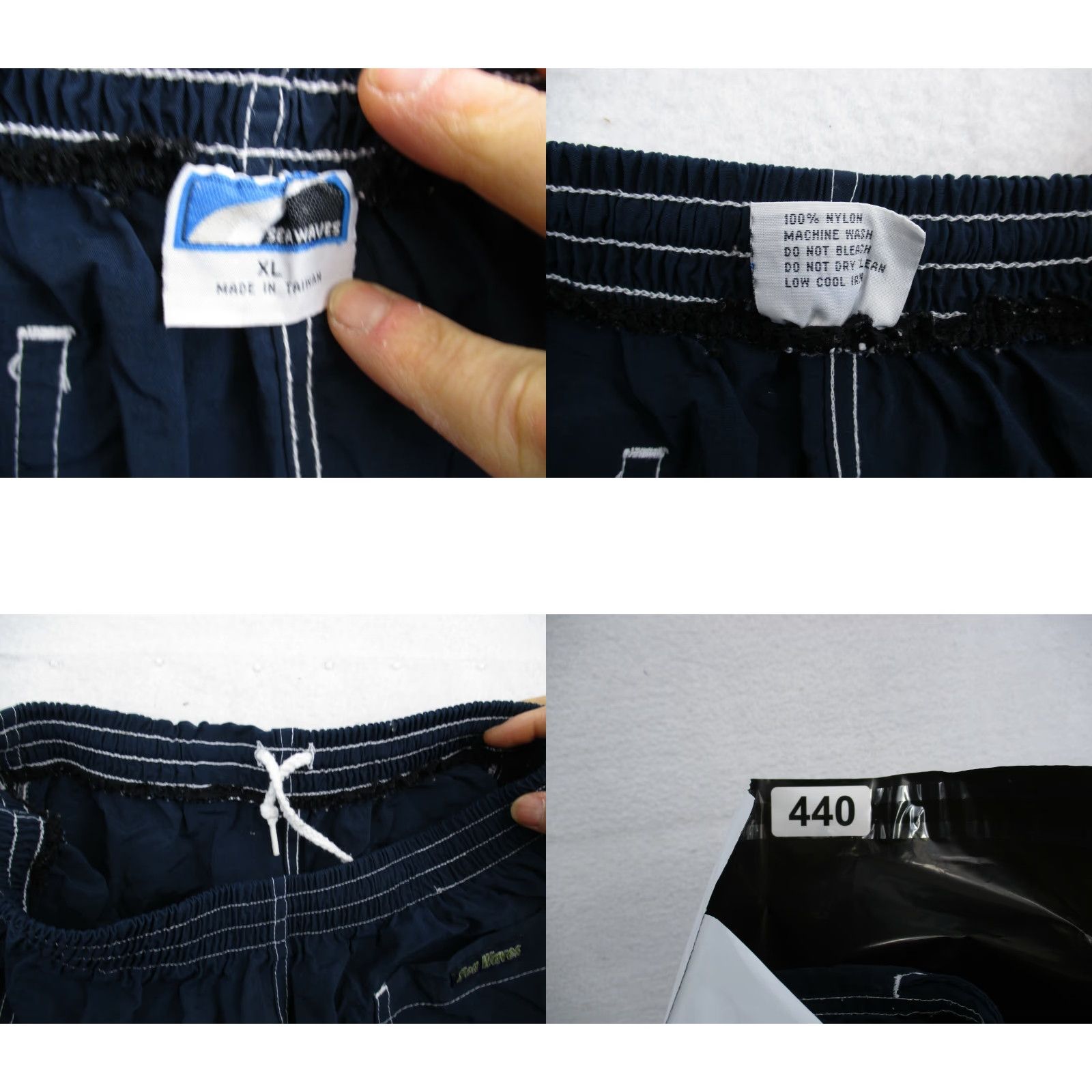 SeaVees Sea Waves Shorts Mens XL Nylon Blue Elastic Waist Pocketed Drawstring Sports Fishing Activewear Size US 28 / EU 44 - 8 Thumbnail