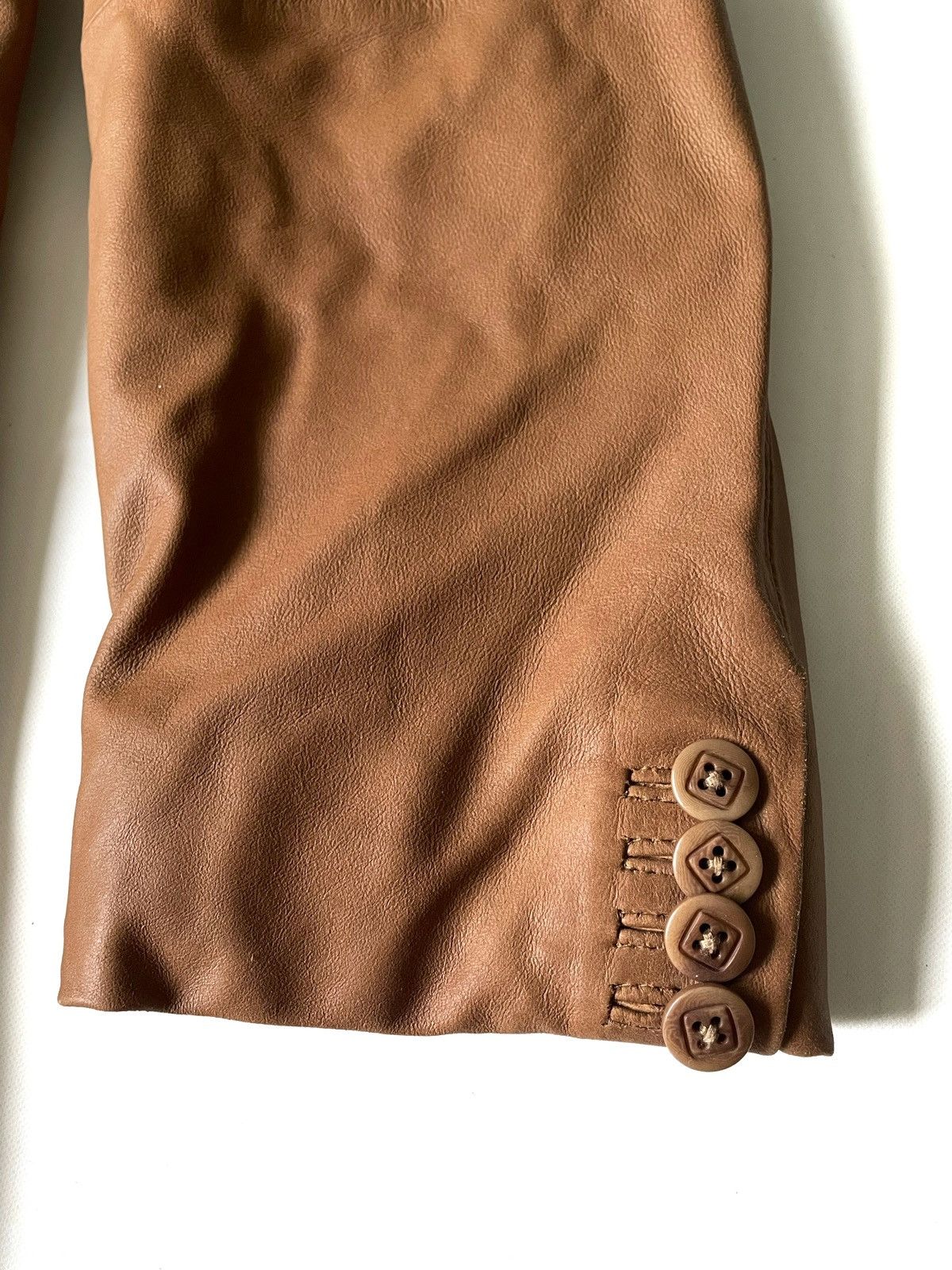 Leather Ecce Uomo Men Brown Goat Leather Blazer Size L Size 42R - 6 Thumbnail