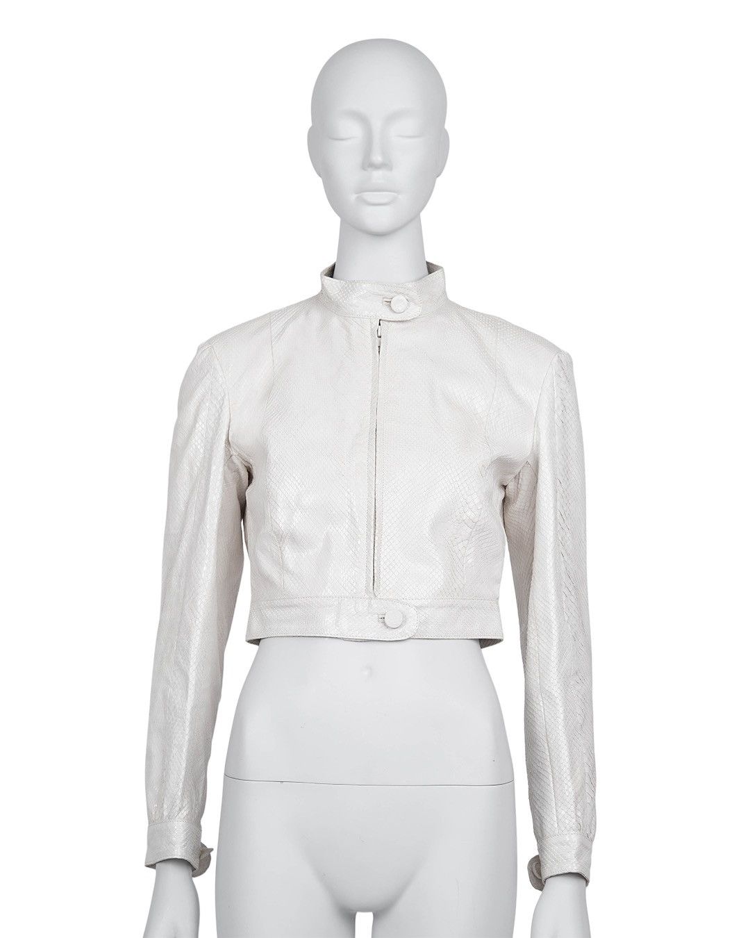 Marni Marni White Leather Cropped Jacket Size M / US 6-8 / IT 42-44 - 1 Thumbnail