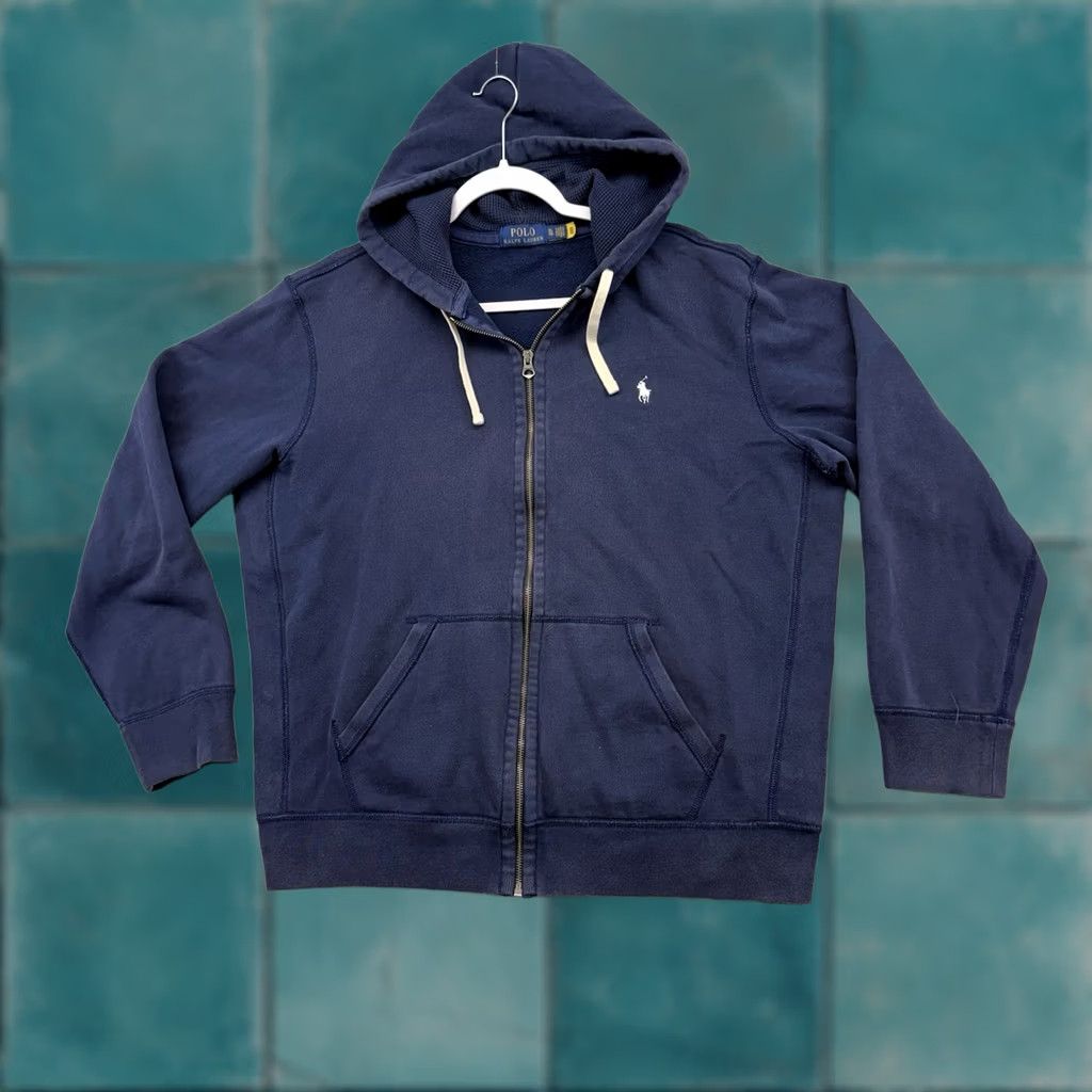 Polo Ralph Lauren Polo Ralph Lauren Hoodie Full Zip Navy Blue XL Mens Lined Hooded Pony Logo Size US XL / EU 56 / 4 - 1 Thumbnail