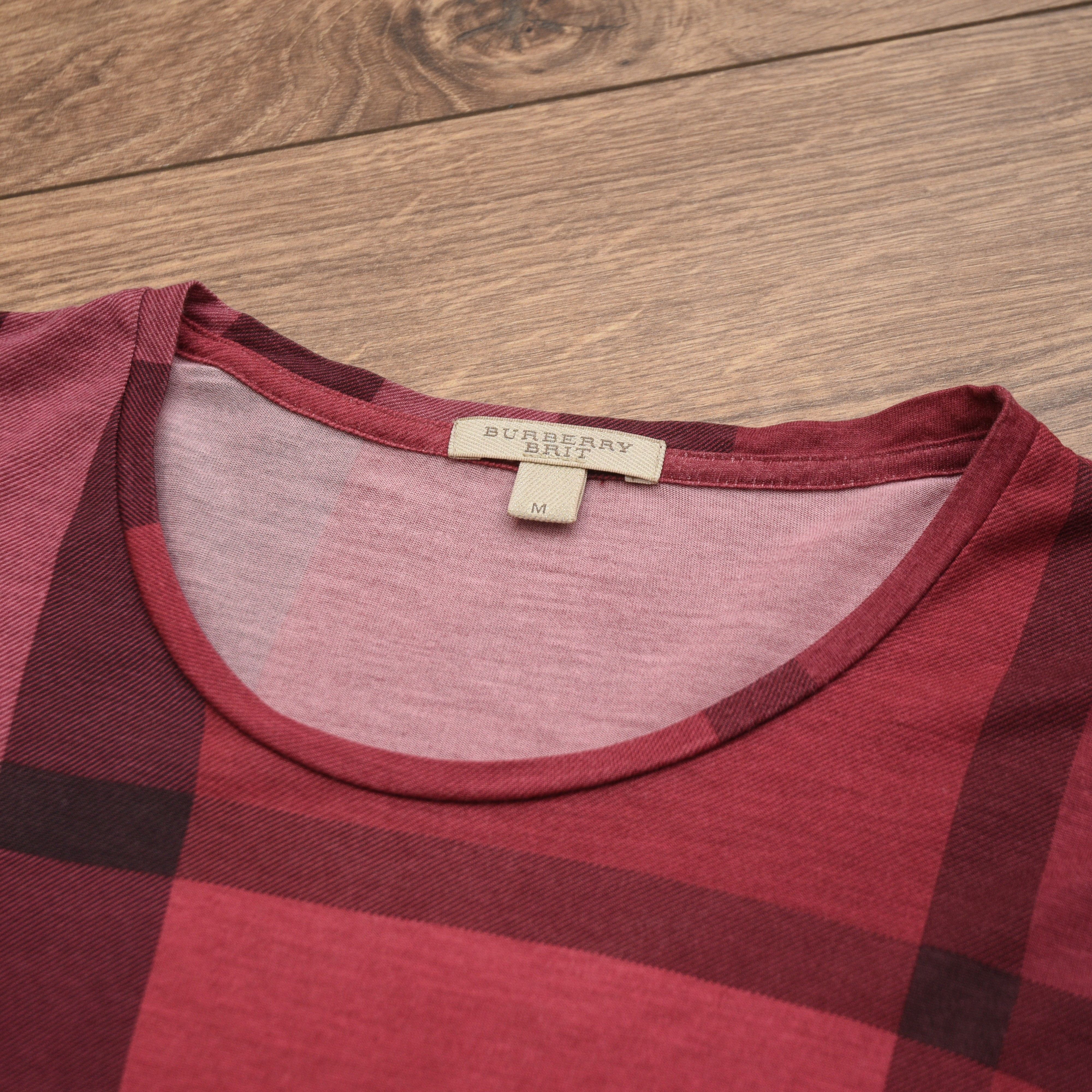 Burberry Burberry Brit Women's Plaid T-Shirt Red Nova Check Size M / US 6-8 / IT 42-44 - 6 Thumbnail