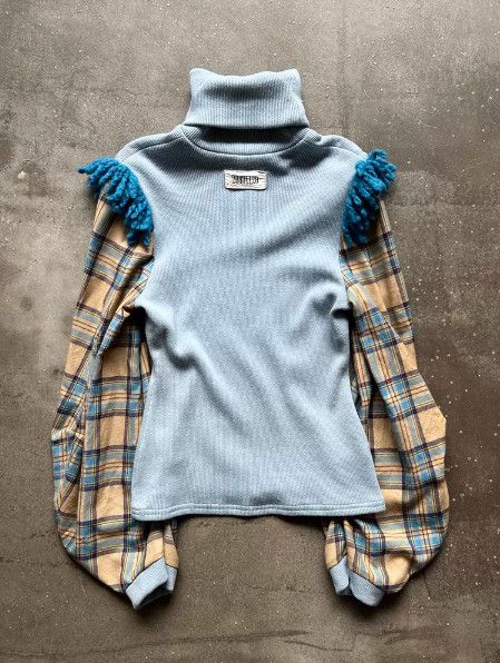 20471120 FRUiTS Magazine–Style Knitted Patchwork Curved-Sleeve Top Size M / US 6-8 / IT 42-44 - 1 Thumbnail