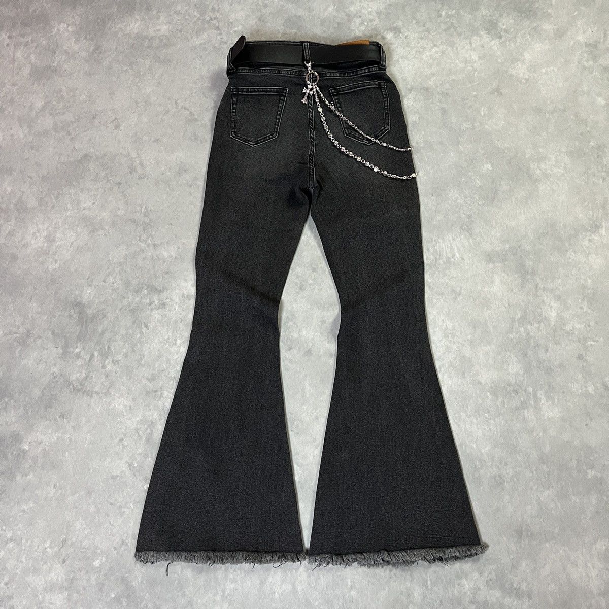 Japanese Brand 2000’s Evris - Zip Panel Flared Jeans Gothic y2k Lgb Grunge Size 24" / US 00 / IT 34 - 4 Thumbnail