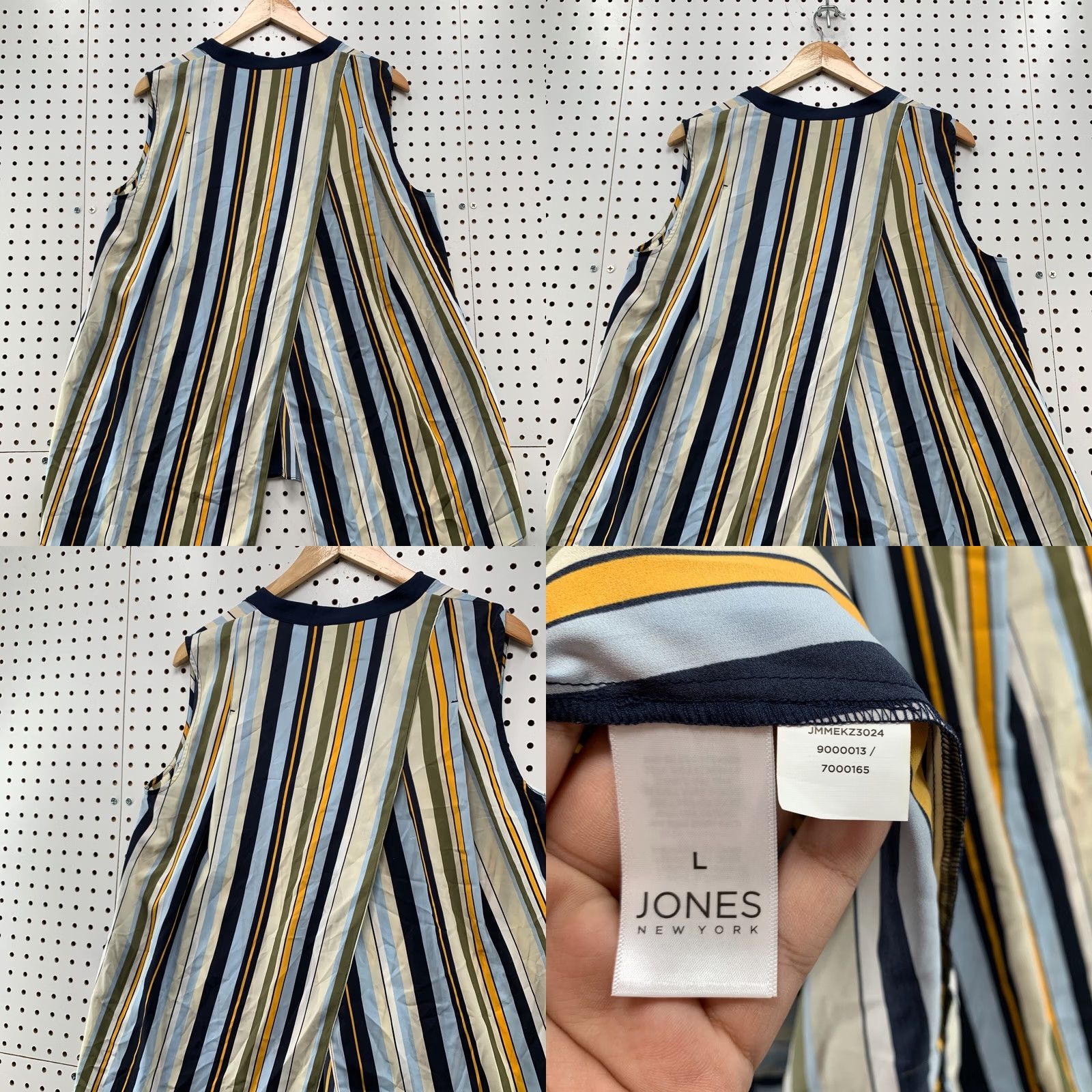 Jones New York Jones New York Sleeveless Blouse Womens Large Striped Open Back NWT 21.5X25 Size L / US 10 / IT 46 - 11 Thumbnail