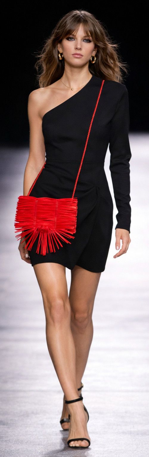 Other Alexandra Tsoukala Red Pleated Satin Fringe Clutch Bag Size ONE SIZE - 10 Thumbnail