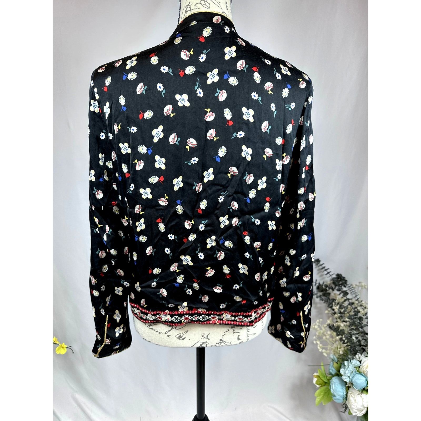 Zadig & Voltaire Zadig & Voltaire Vendrix Floral-Print Open-Front Jacket 38M Size M / US 6-8 / IT 42-44 - 12 Thumbnail