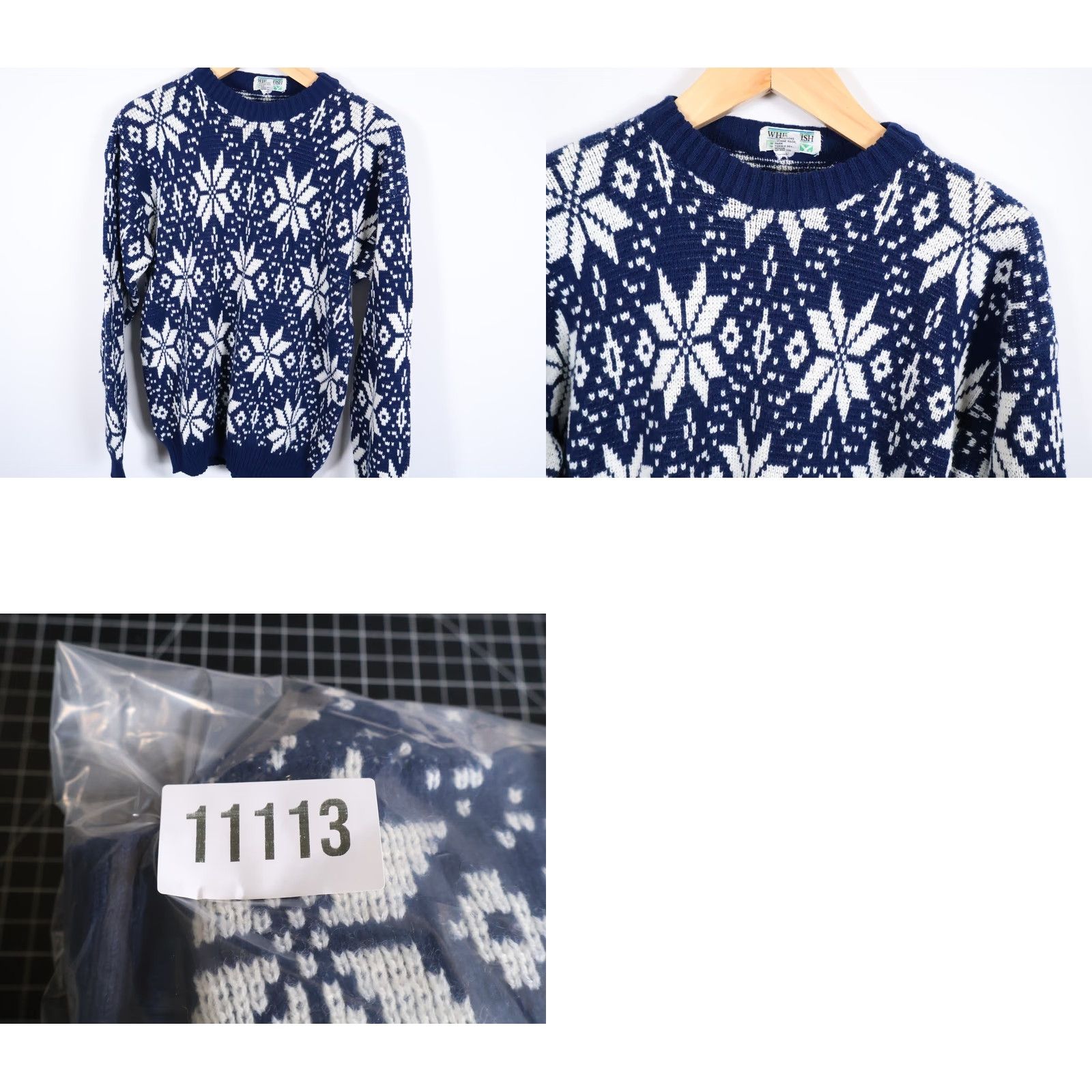 Vintage VINTAGE Whitefish Bay Sweater Shirt Mens XL Dark Blue Snowflake Knit Pullover 80s Geometric Winter 90s Ski Casual Size US L / EU 52-54 / 3 - 8 Thumbnail