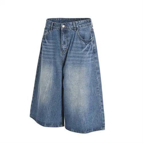 Japanese Brand × Jean Men's casual loose washed lightning pattern denim shorts Size US 32 / EU 48 - 2 Thumbnail
