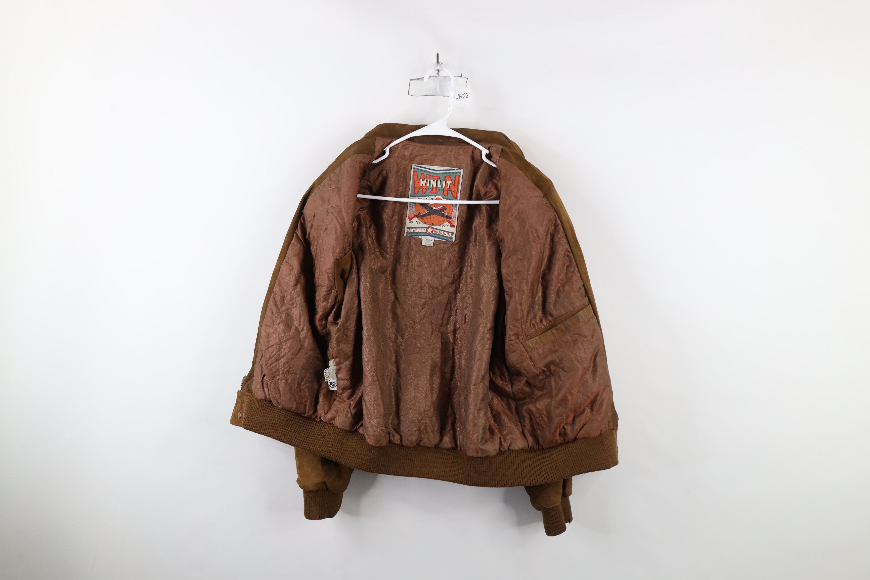 Vintage Vintage 90s Streetwear Suede Leather Flight Bomber Jacket Size US S / EU 44-46 / 1 - 10 Thumbnail