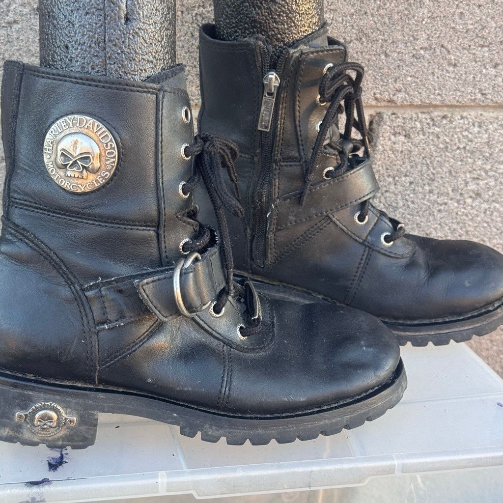 Harley Davidson Harley-Davidson Combat Moto Black Leather Boots Size 8 Size US 6 / IT 36 - 6 Thumbnail