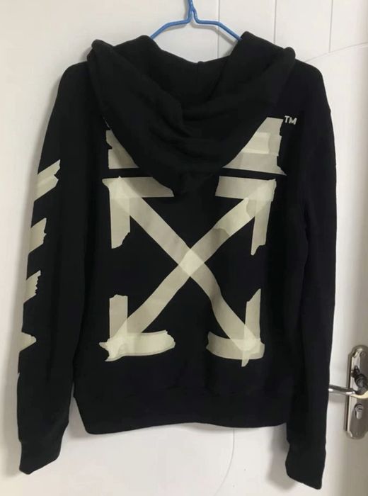 Off white tape hoodie sales black