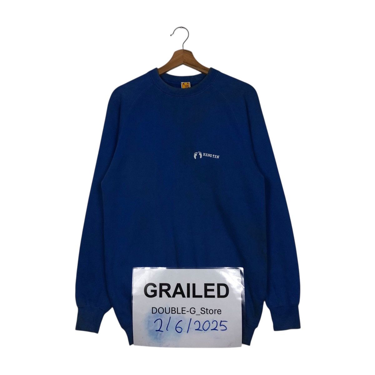 Japanese Brand Vintage Hang Ten Blue Pullover Sweatshirt Size US L / EU 52-54 / 3 - 1 Thumbnail