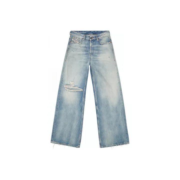 Diesel Diesel 1996 D-Sire Distressed Wide-Leg Jeans 0079 Size 25" / US 0 / IT 36 - 1 Thumbnail