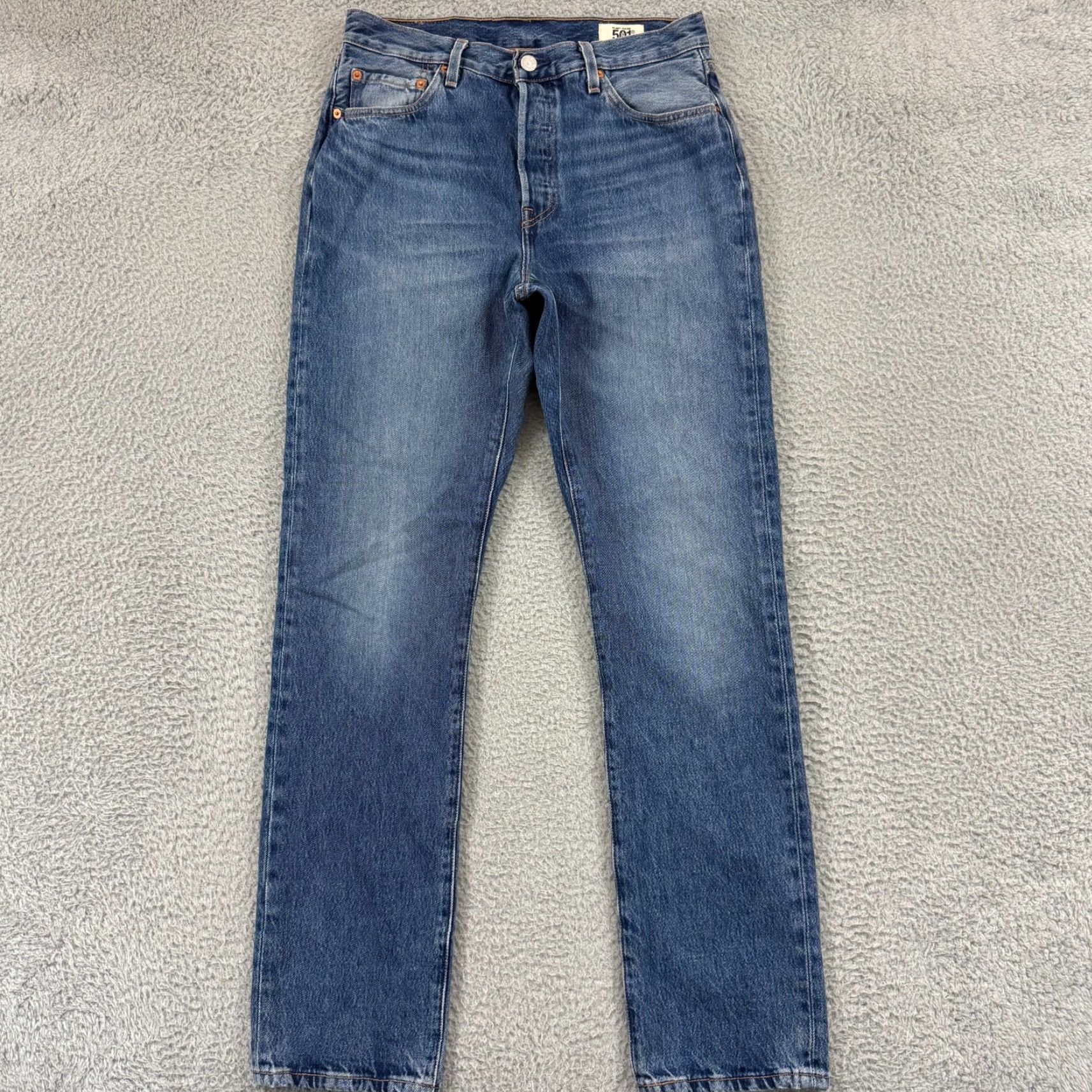 Levi's Levi's 501 Jeans Mens 28x32 Blue Denim Straight Button Fly Casual Vintage No Size US 28 / EU 44 - 2 Thumbnail
